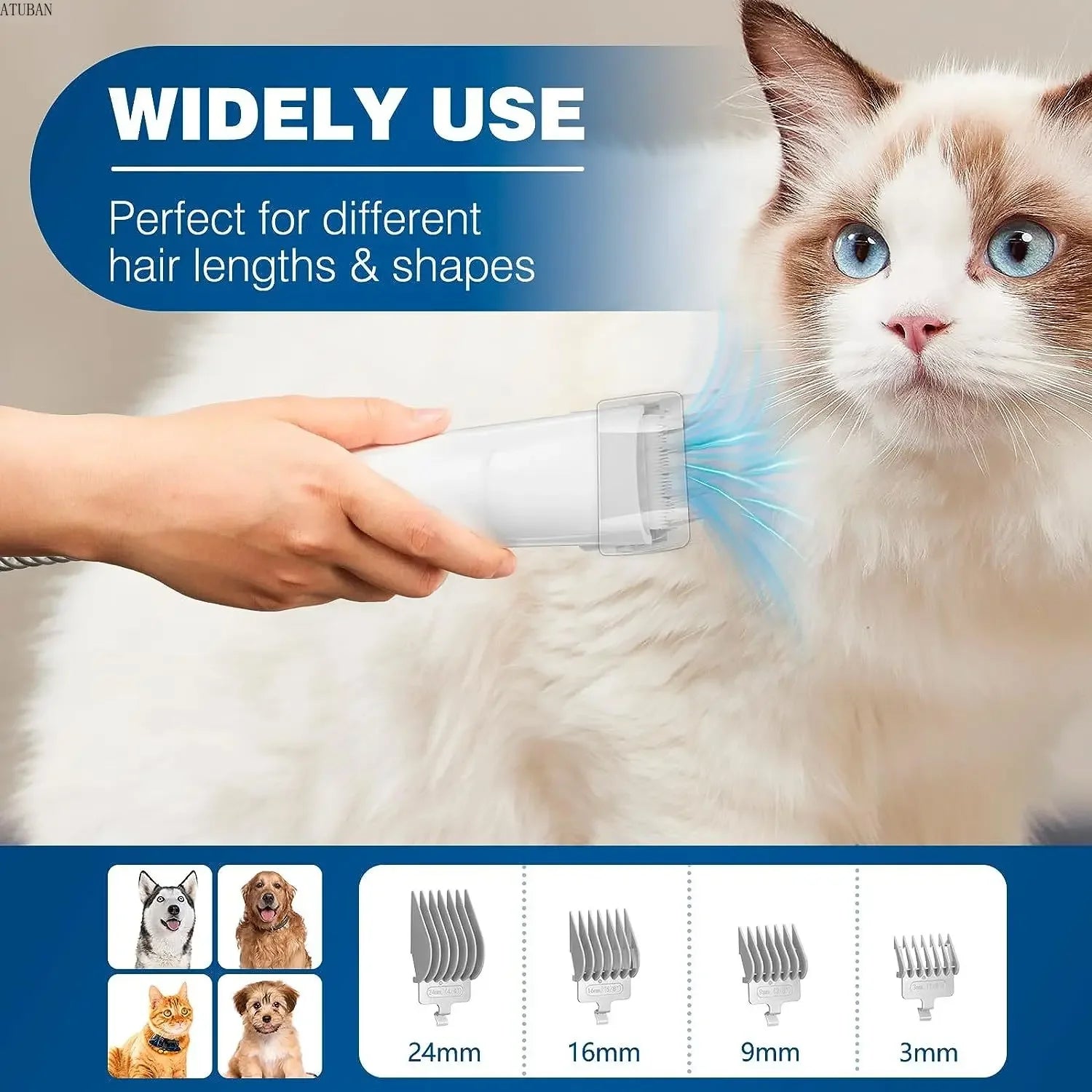 XL Pet Grooming Vacuum Kit